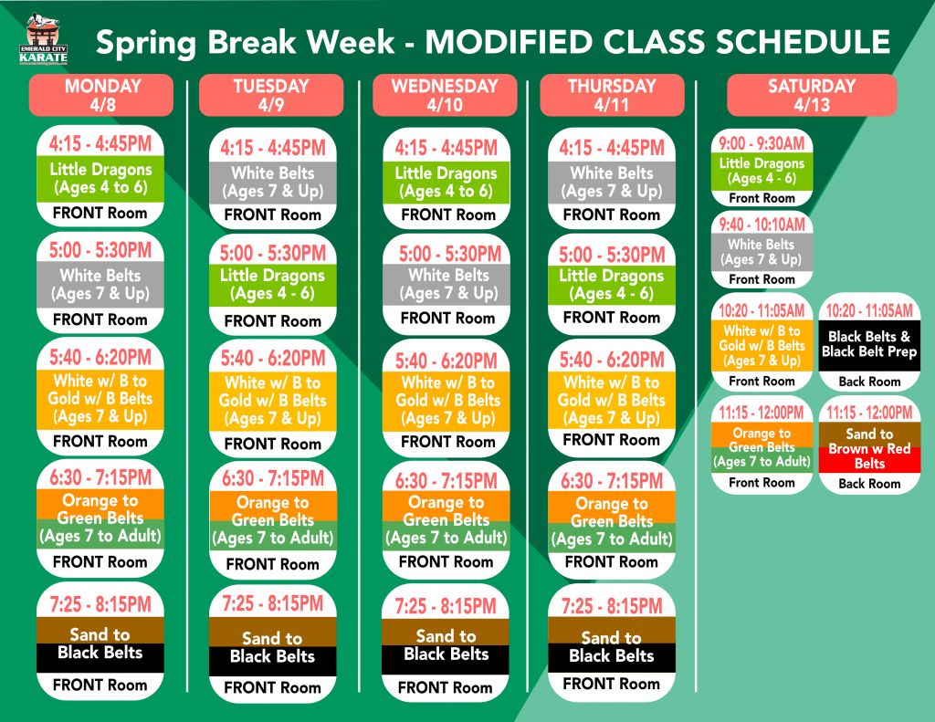 Spring Break Modified Class Schedule: Keep the Momentum Going ...